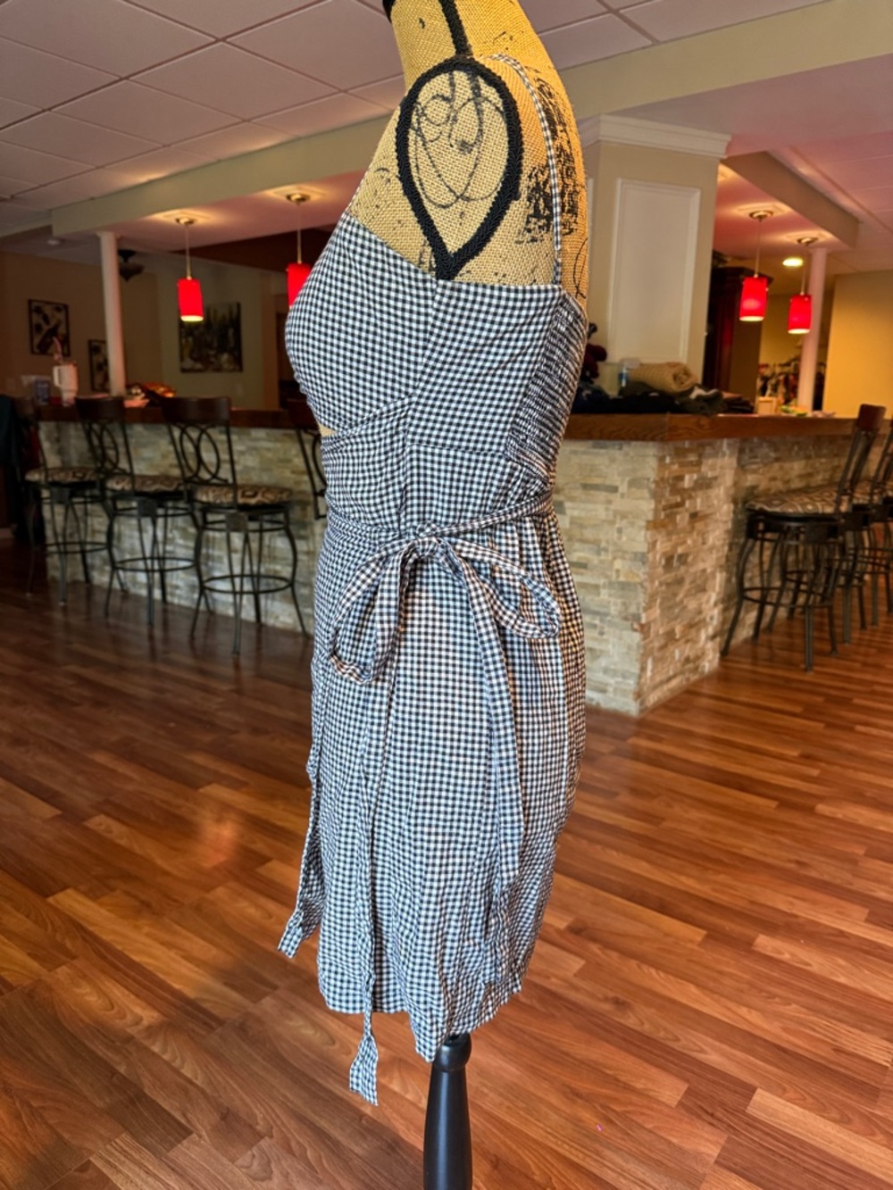 Free People size XS gingham print true wrap dress - Picture 5 of 9